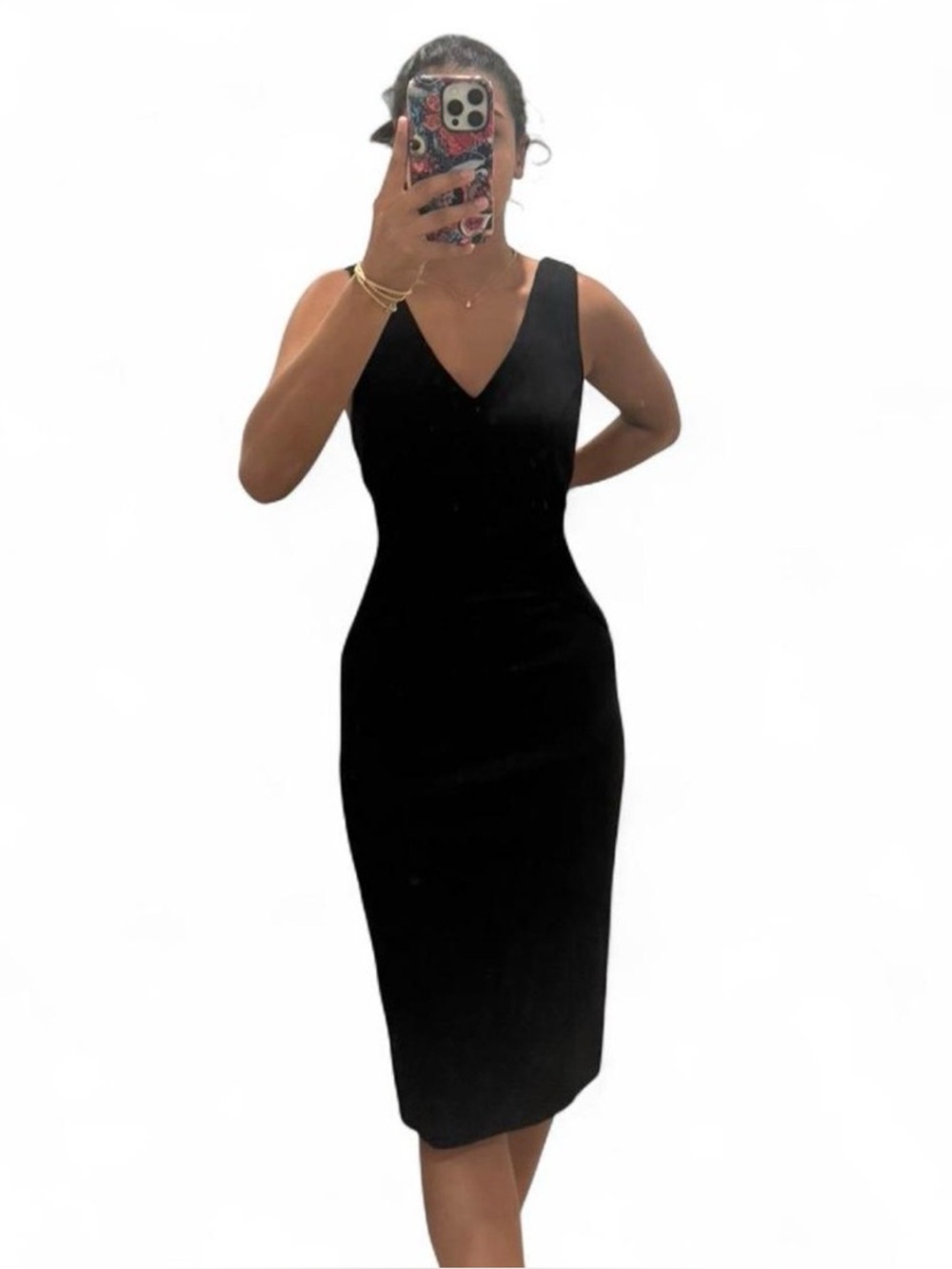 ALI & JAY Black V-Neck Midi Sheath Dress